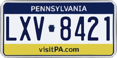 PA license plate LXV8421