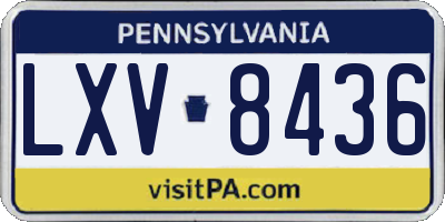 PA license plate LXV8436
