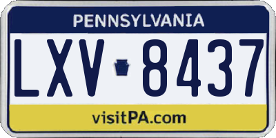 PA license plate LXV8437