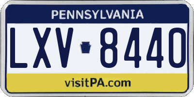 PA license plate LXV8440