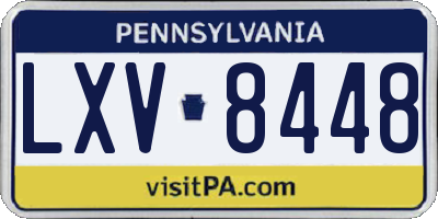PA license plate LXV8448