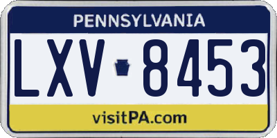 PA license plate LXV8453