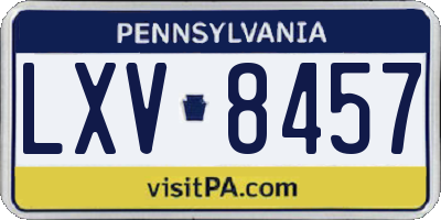 PA license plate LXV8457