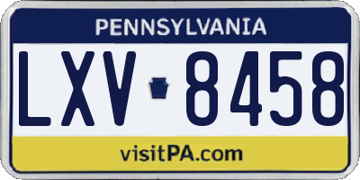 PA license plate LXV8458