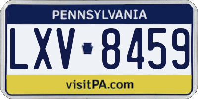 PA license plate LXV8459