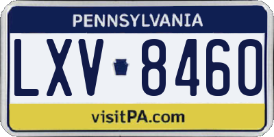 PA license plate LXV8460