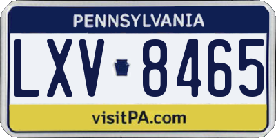 PA license plate LXV8465