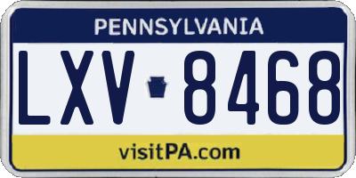 PA license plate LXV8468