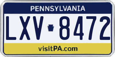 PA license plate LXV8472