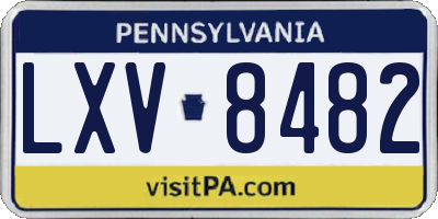 PA license plate LXV8482