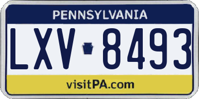 PA license plate LXV8493