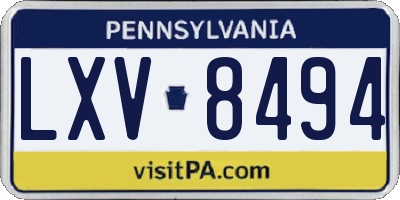 PA license plate LXV8494