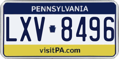 PA license plate LXV8496