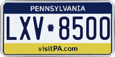 PA license plate LXV8500