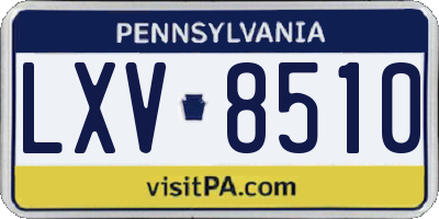 PA license plate LXV8510