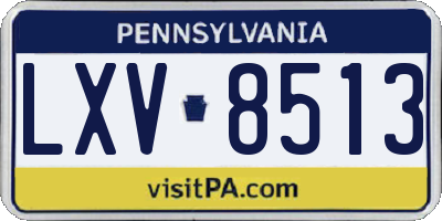 PA license plate LXV8513