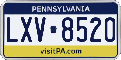PA license plate LXV8520