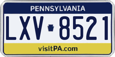 PA license plate LXV8521
