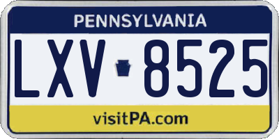 PA license plate LXV8525