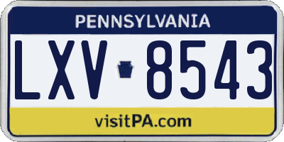 PA license plate LXV8543