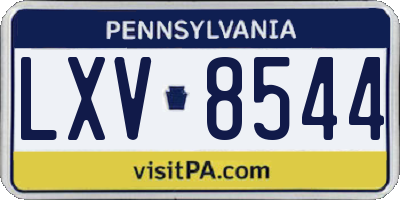 PA license plate LXV8544