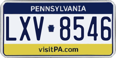 PA license plate LXV8546