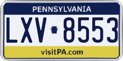 PA license plate LXV8553
