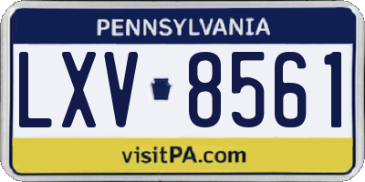 PA license plate LXV8561