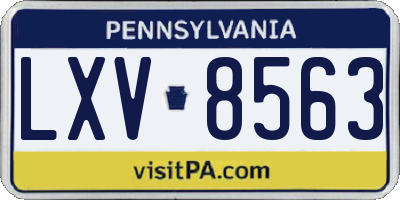 PA license plate LXV8563