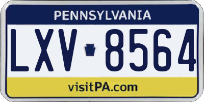 PA license plate LXV8564
