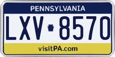 PA license plate LXV8570