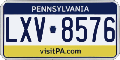 PA license plate LXV8576
