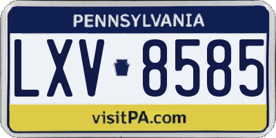 PA license plate LXV8585
