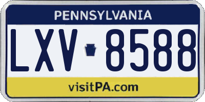 PA license plate LXV8588