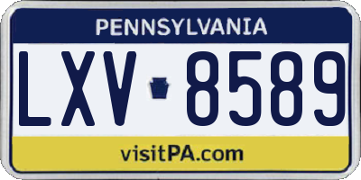 PA license plate LXV8589