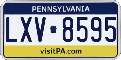 PA license plate LXV8595