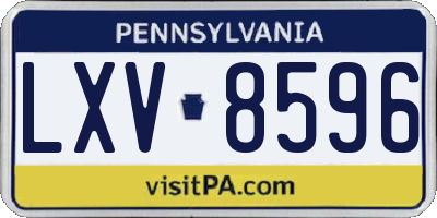 PA license plate LXV8596