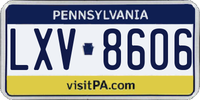 PA license plate LXV8606