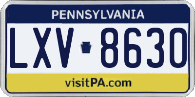 PA license plate LXV8630