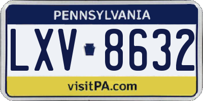 PA license plate LXV8632