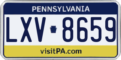 PA license plate LXV8659