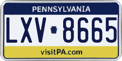 PA license plate LXV8665