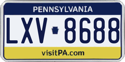 PA license plate LXV8688