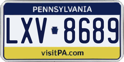 PA license plate LXV8689