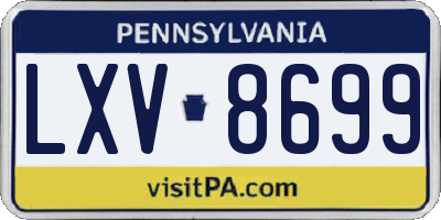 PA license plate LXV8699