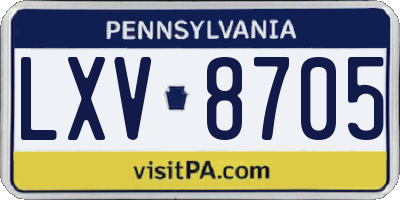 PA license plate LXV8705