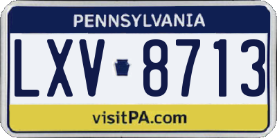 PA license plate LXV8713