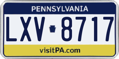 PA license plate LXV8717