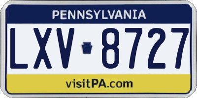 PA license plate LXV8727
