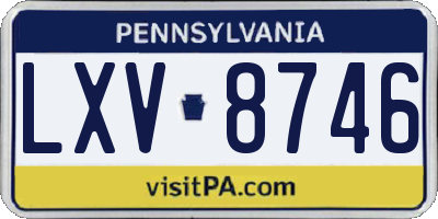 PA license plate LXV8746